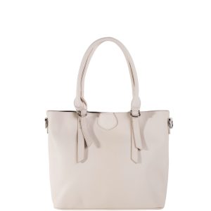 Light Beige Roomy Shoulder Bag With Cosmetic Bag