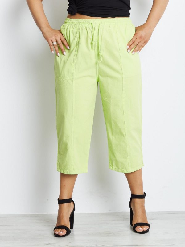 Green plus size pants Contraction