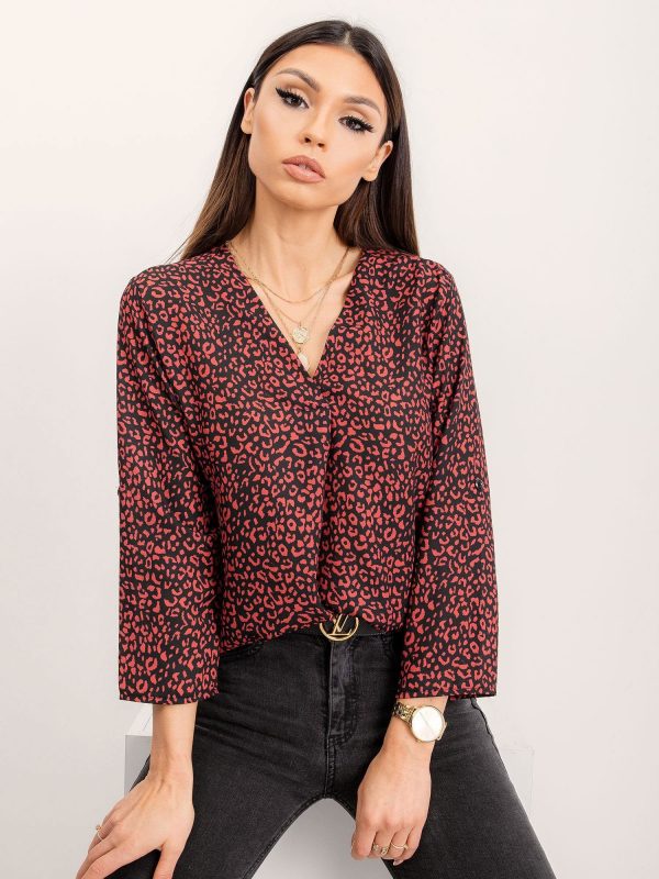 RUE PARIS Black and red blouse Meryl