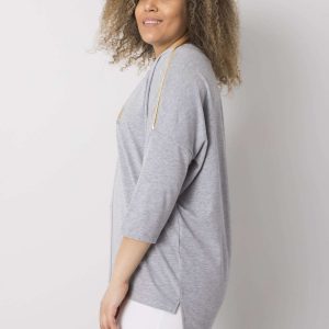 Gray melange cotton blouse Alissa