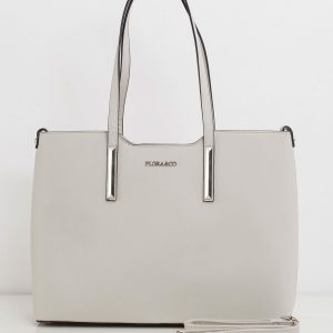 Light Grey Large Eco Leather Bag