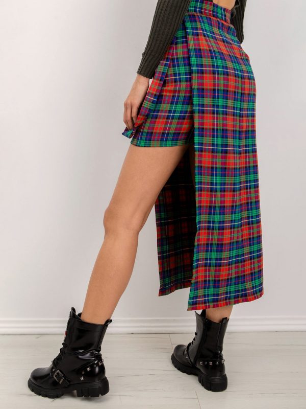 BSL Red-Green Plaid Skirt