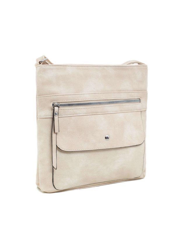 Beige Shoulder Bag with Pockets