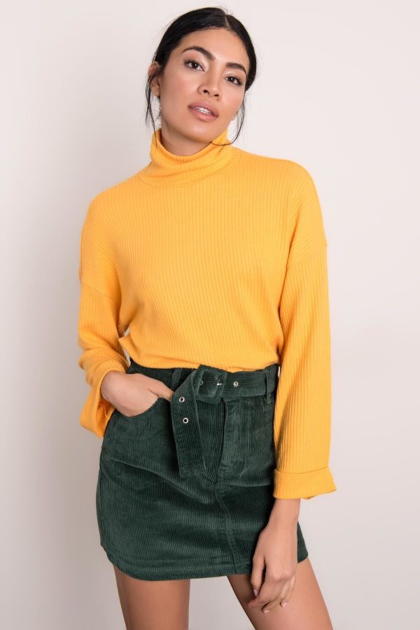 Yellow BSL Turtleneck Blouse