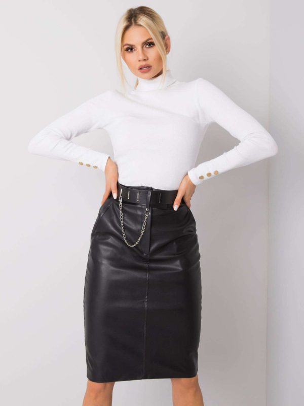 Black eco leather skirt Bellena RUE PARIS