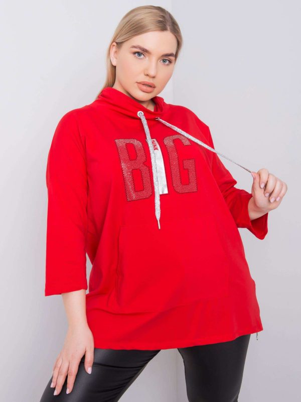 Red blouse plus size Iselin