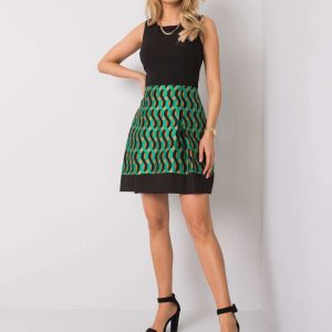 Kelly black and green dress