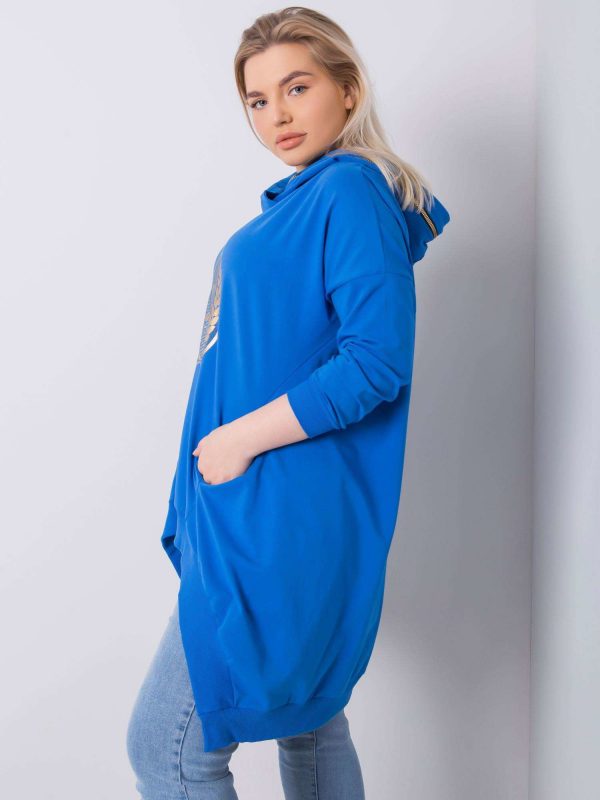 Dark Blue Plus Size Hoodie Fantasy