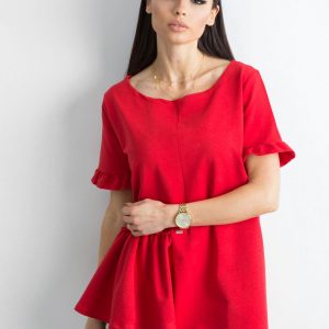 Asymmetrical blouse red