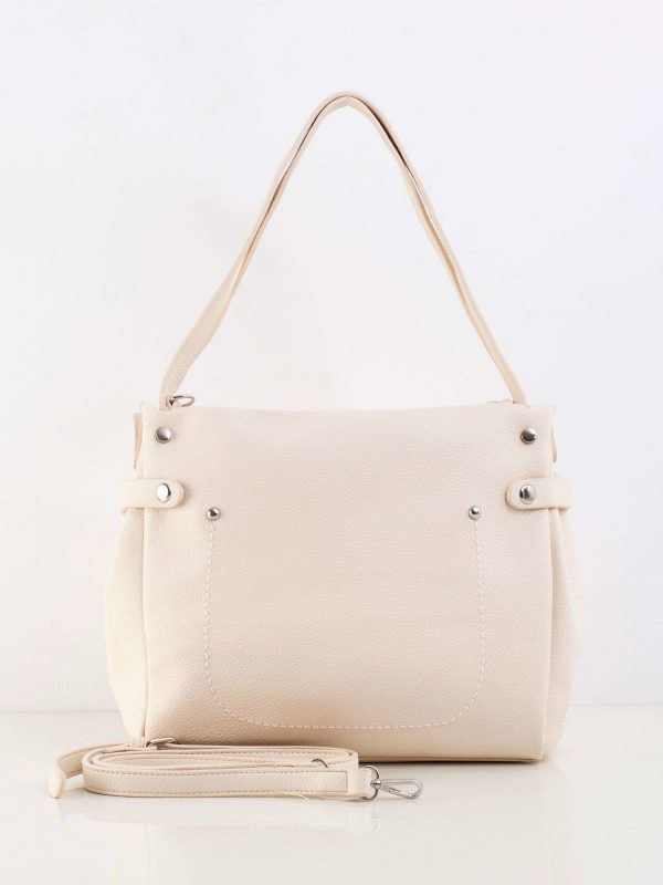 Cream eco-leather city bag