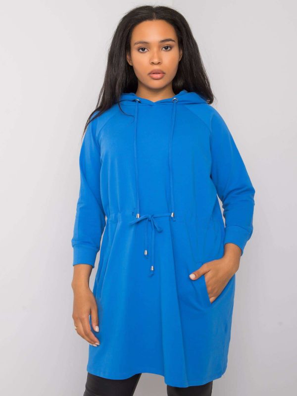 Dark Blue Plus Size Hoodie Norina