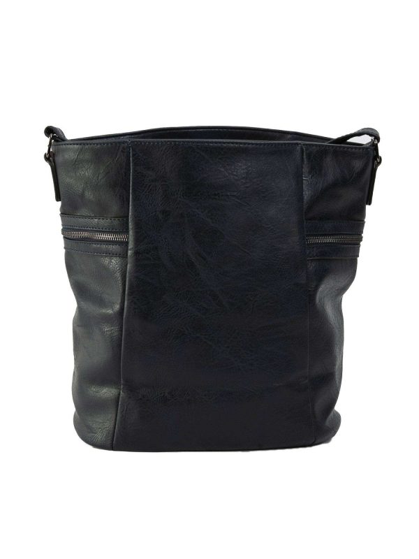 Navy Blue Large Eco Leather Bag