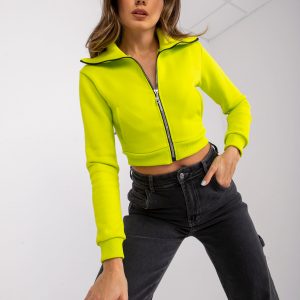 Ann RUE PARIS lime short cardigan sweatshirt