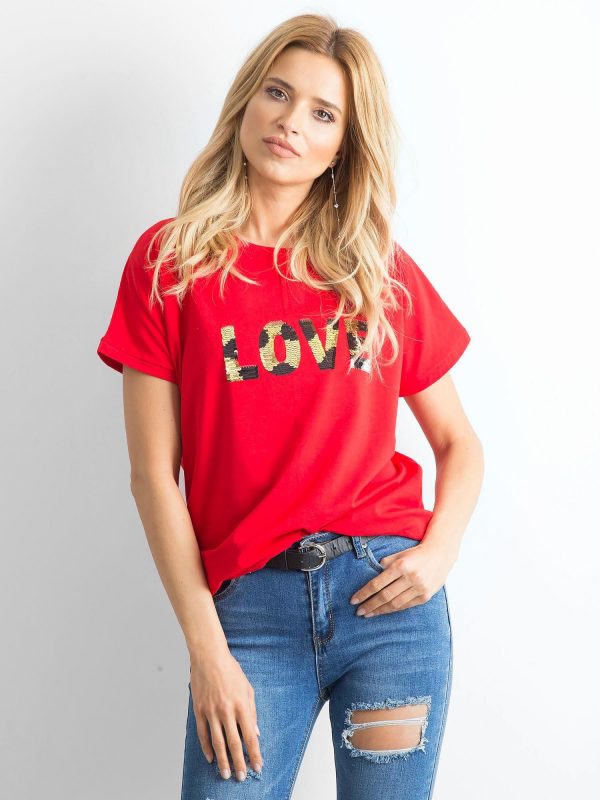 Red Loose T-shirt Lovers