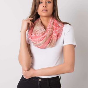 Coral-beige scarf in animal patterns