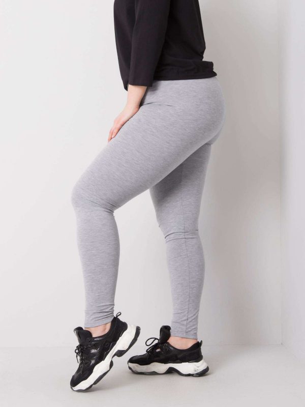 Grey Melange Plus Size Cotton Leggings Phoebe