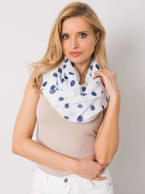 White-blue scarf with dots