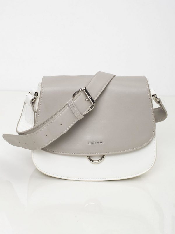 Grey and white flip bag