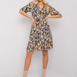 Blue Patterned Dress with Sassari Belt