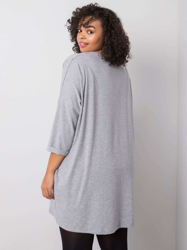 Grey melange Gillian cotton tunic