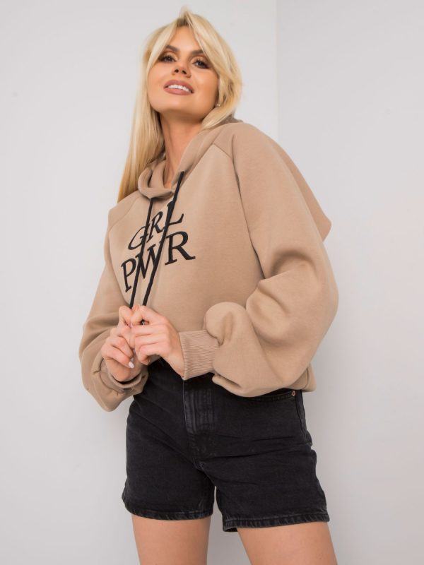 Dark Beige Insulated Hoodie Debby