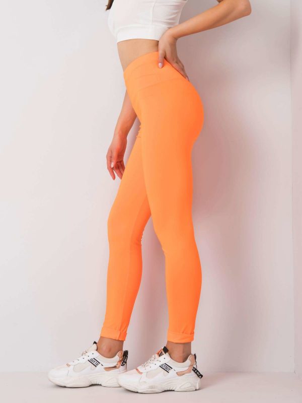 Fluo Orange Sports Leggings Leffy