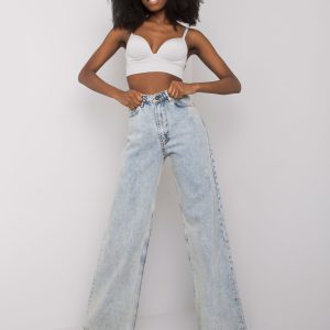 Light Blue Wide Denim Pants Saverina