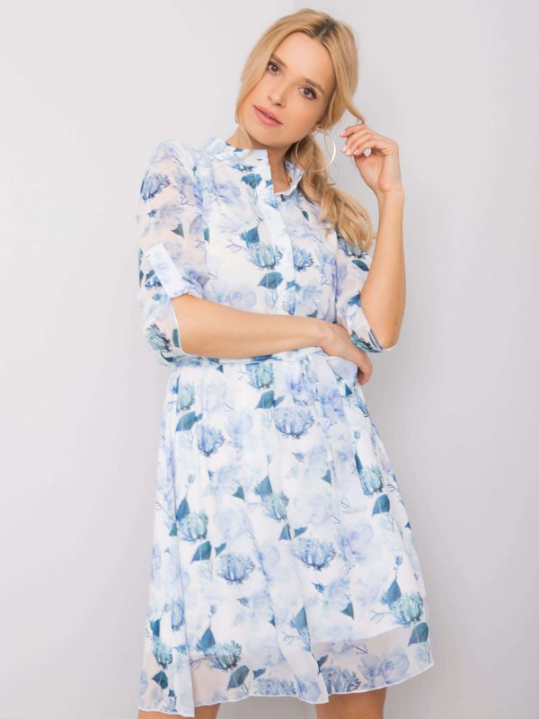 White and blue flower dress by Carla