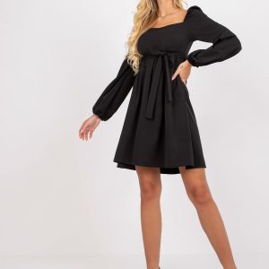 Black Mini Cocktail Dress with Strap