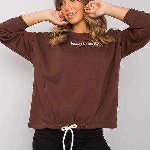 Brown sweatshirt with inscription Yanett