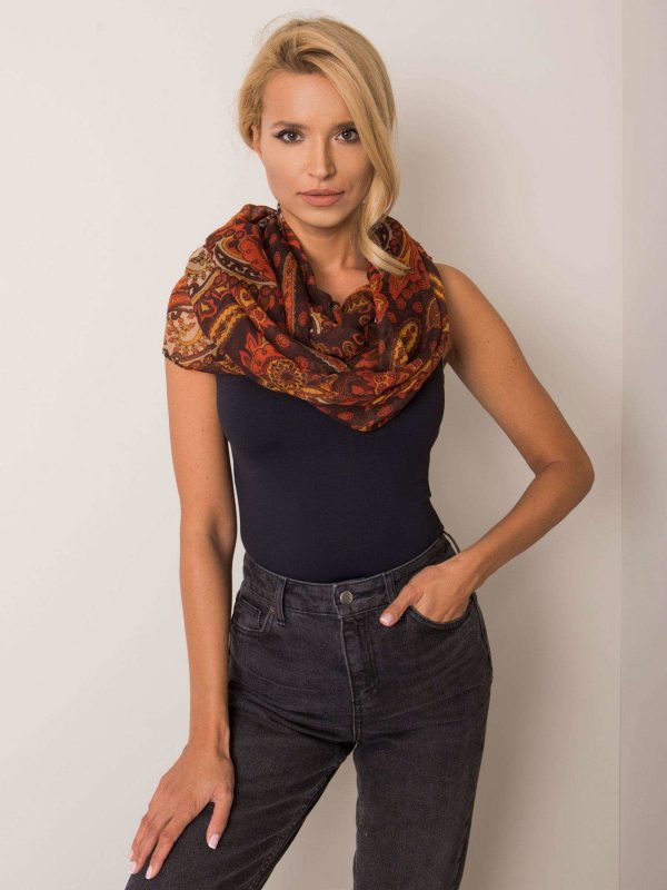 Brown scarf with patterns