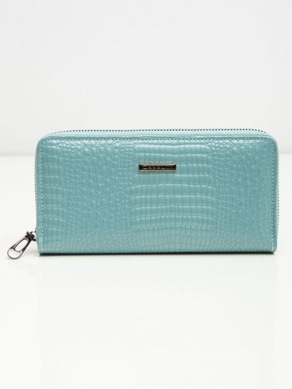 Mint Zipper Leather Wallet