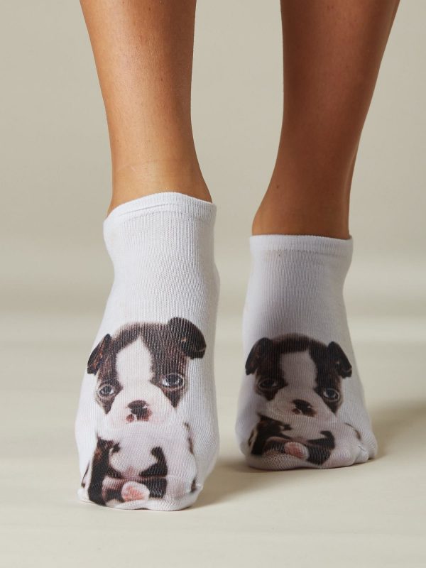 Women's foot socks with dog