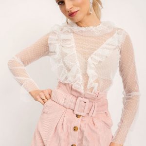 BSL Ecru blouse with flounces