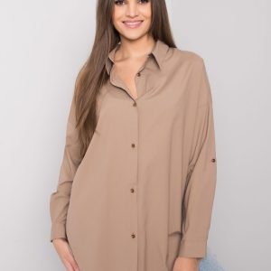 Dark beige classic shirt Camila