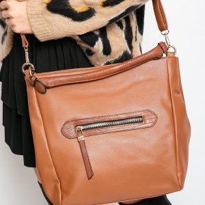 Brown eco-leather urban bag