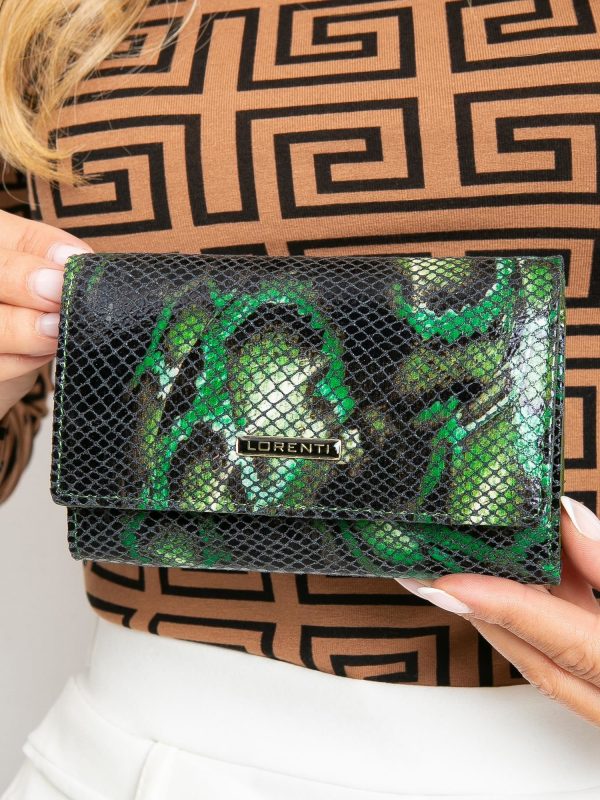 Green Horizontal Patterned Women Wallet