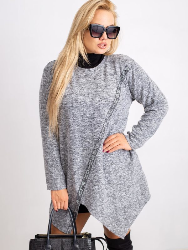 Grey tunic plus size Shattered