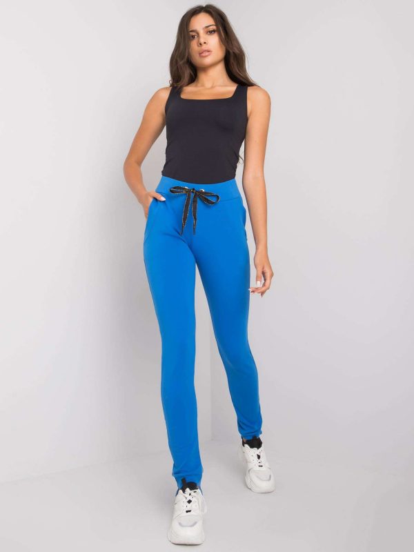 Dark Blue Davina Cotton Sweatpants