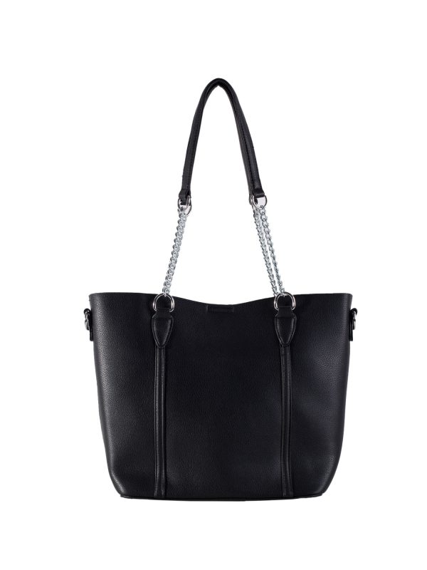 Black Shoulder Bag with Cosmetic Bag