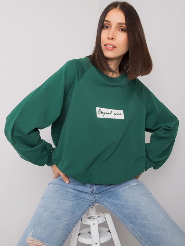 Dark Green Plus Size Hoodie Hariette