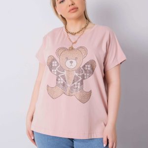 Dirty pink plus size blouse with Marlene applique