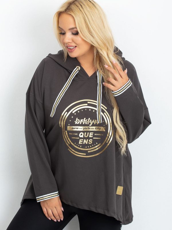 Khaki sweatshirt plus size Camille