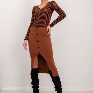 BSL Light Brown Ribbed Skirt