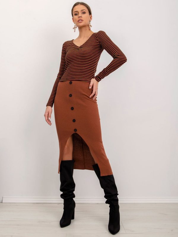 BSL Light Brown Ribbed Skirt