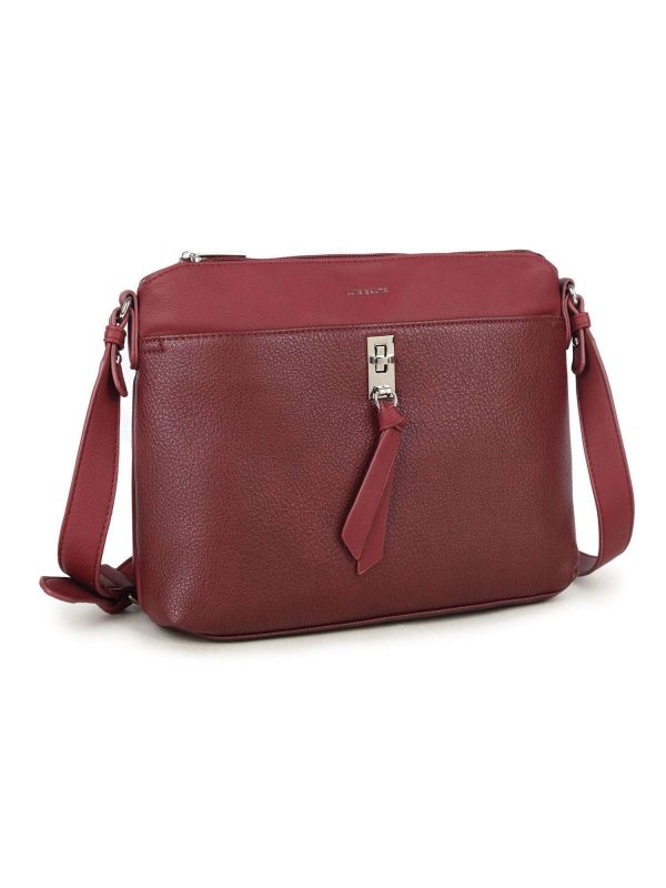 Maroon bag on long strap LUIGISANTO