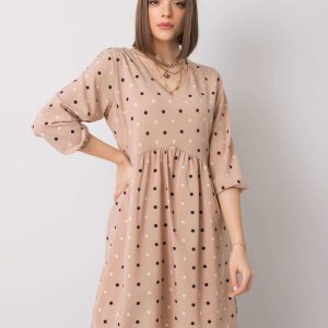 Beige polka dot dress Ethel RUE PARIS