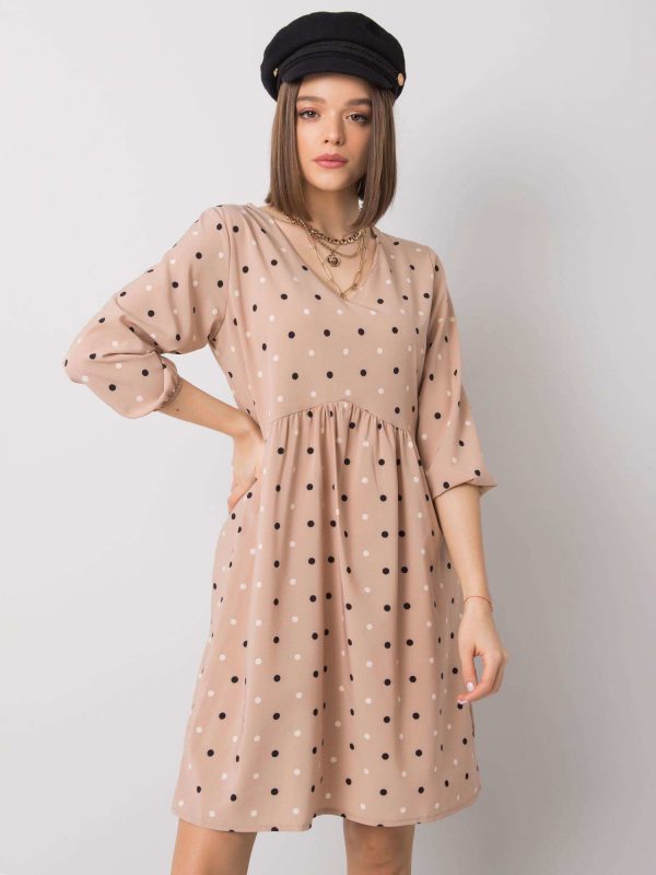 Beige polka dot dress Ethel RUE PARIS