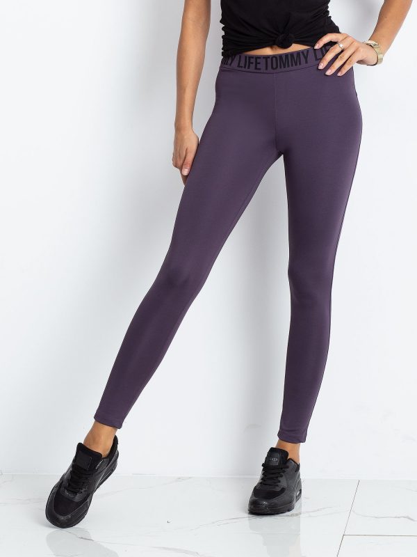 TOMMY LIFE Purple & Black Leggings