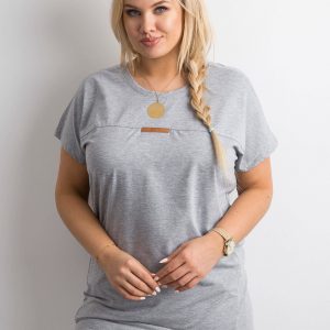 Gray tunic with a neckline on the back